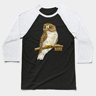 Morepork Ruru NZ Owl Baseball T-Shirt